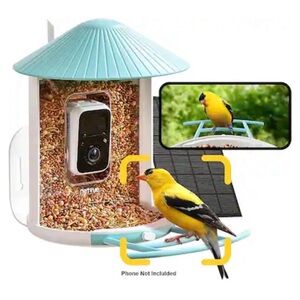 NWT Birdfy Smart Bird Feeder w/Camera, Solar Power & AI Enabled Birdcage